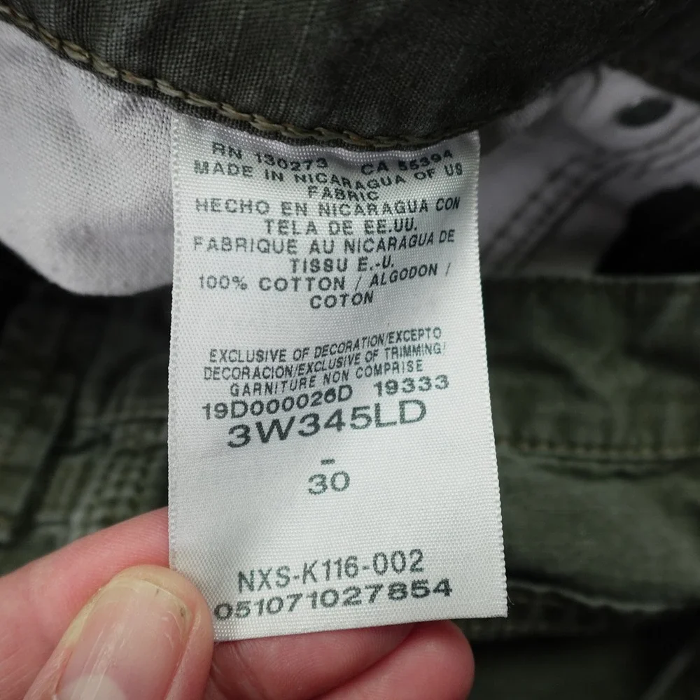 Wrangler Riggs Workwear Mens 30 Green Carpenter Cargo Shorts Ripstop